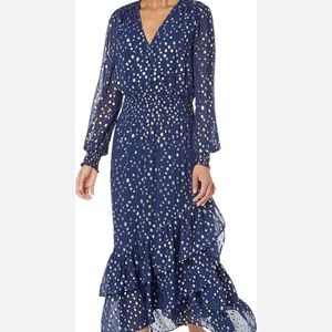 NWT Lilly Pulitzer cristiana midi metallic clip dot